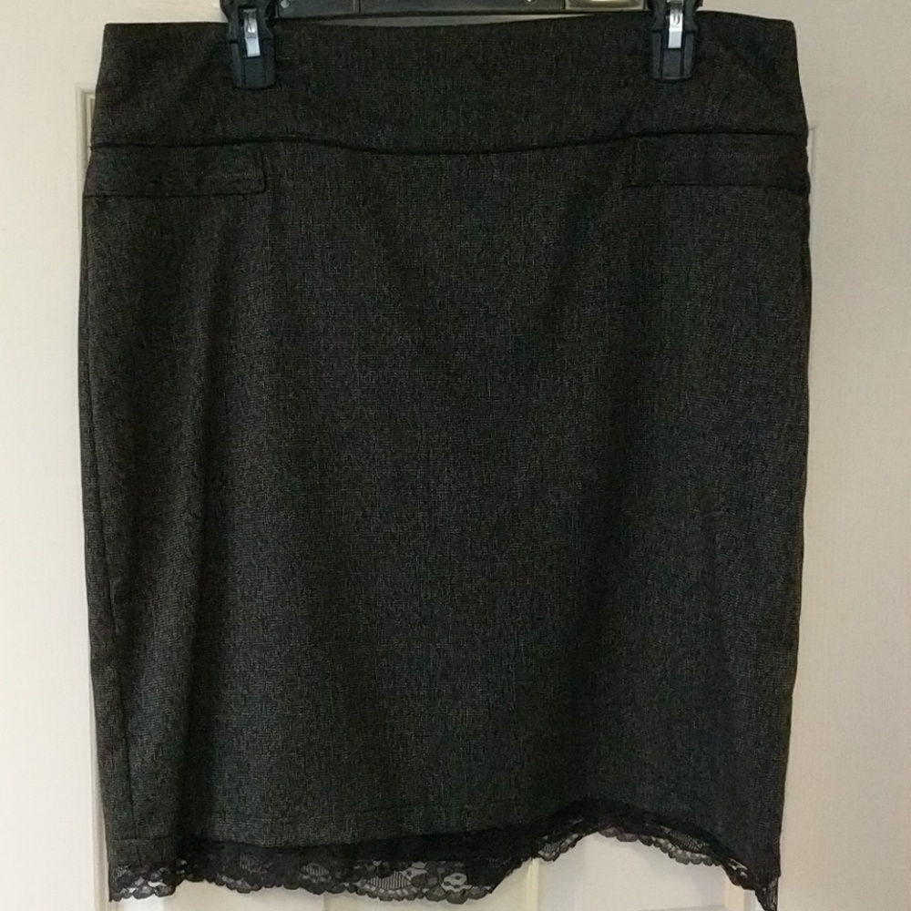 EUC Wrapper black and white patterned skirt